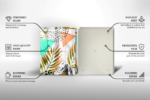 Osłona ściany przy kuchence gazowej Wzór boho liście