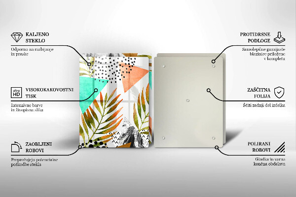 Osłona ściany przy kuchence gazowej Wzór boho liście