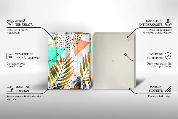 Osłona ściany przy kuchence gazowej Wzór boho liście