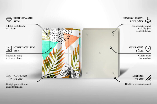 Osłona ściany przy kuchence gazowej Wzór boho liście