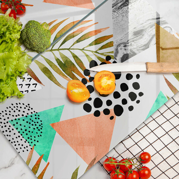 Osłona ściany przy kuchence gazowej Wzór boho liście