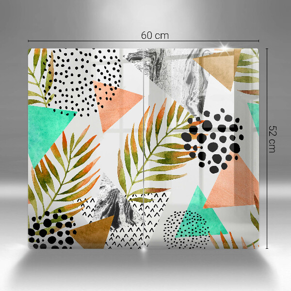 Osłona ściany przy kuchence gazowej Wzór boho liście