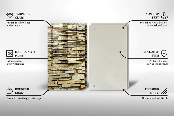 Płyta ochronna na kuchenkę Ozdobne kamienie