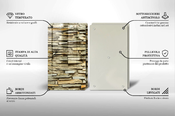 Płyta ochronna na kuchenkę Ozdobne kamienie