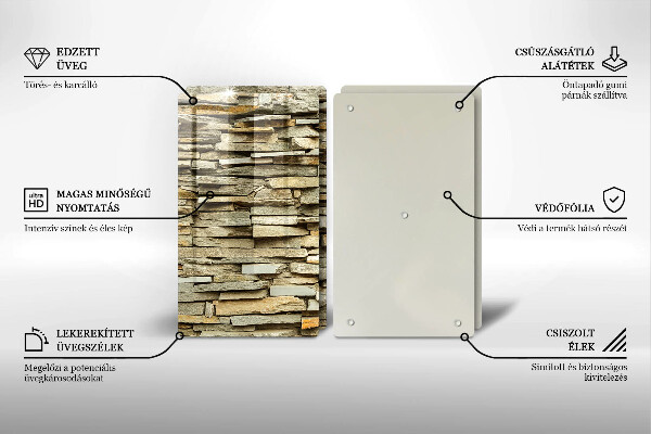 Płyta ochronna na kuchenkę Ozdobne kamienie