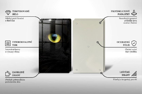 Osłona ściany przy kuchence gazowej Zwierzę kocie oczy