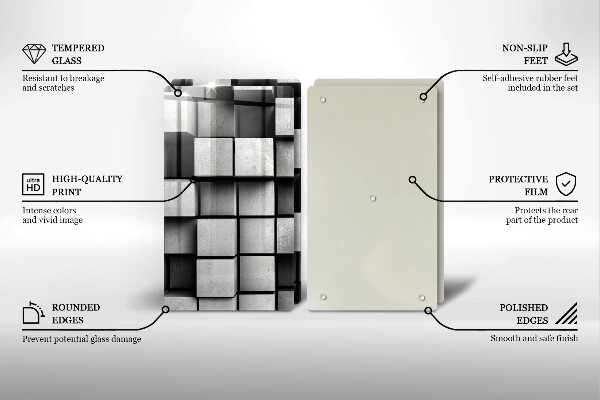 Płyta ochronna na kuchenkę Abstrakcja kwadraty 3D