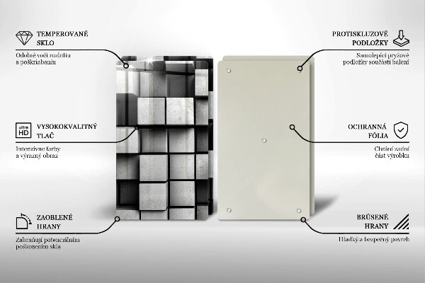 Płyta ochronna na kuchenkę Abstrakcja kwadraty 3D