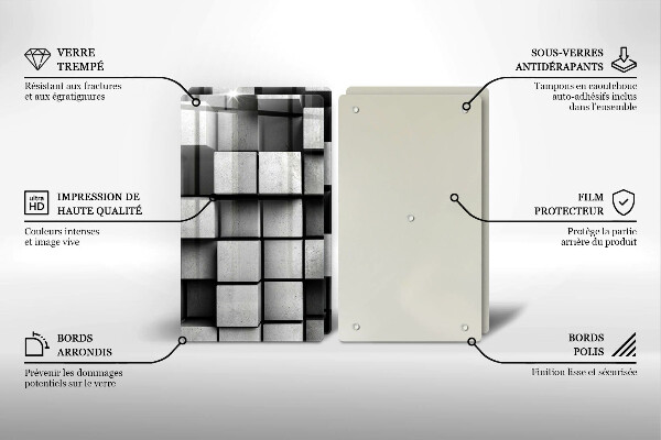 Płyta ochronna na kuchenkę Abstrakcja kwadraty 3D