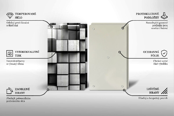 Płyta ochronna na kuchenkę Abstrakcja kwadraty 3D