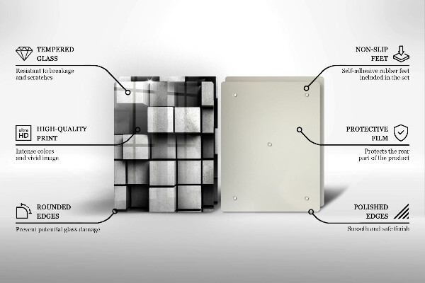 Płyta ochronna na kuchenkę Abstrakcja kwadraty 3D