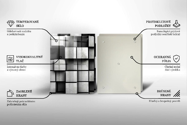 Płyta ochronna na kuchenkę Abstrakcja kwadraty 3D