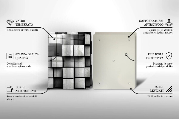 Płyta ochronna na kuchenkę Abstrakcja kwadraty 3D