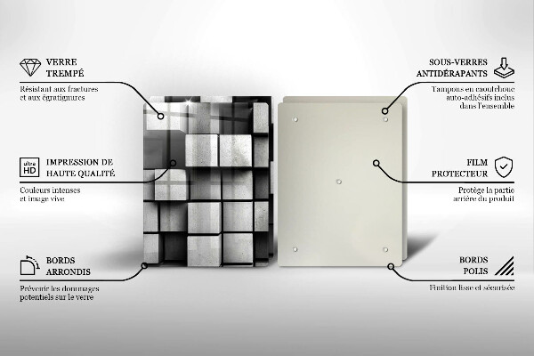 Płyta ochronna na kuchenkę Abstrakcja kwadraty 3D