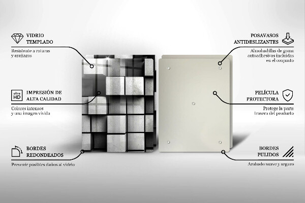 Płyta ochronna na kuchenkę Abstrakcja kwadraty 3D