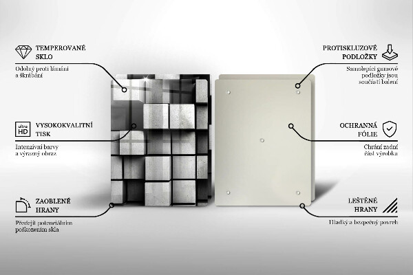 Płyta ochronna na kuchenkę Abstrakcja kwadraty 3D