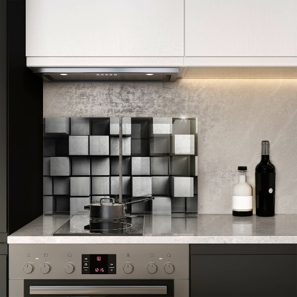 Płyta ochronna na kuchenkę Abstrakcja kwadraty 3D