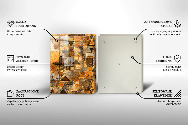 Osłona ściany przy kuchence gazowej Wzór figury geometryczne