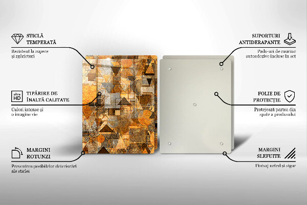Osłona ściany przy kuchence gazowej Wzór figury geometryczne