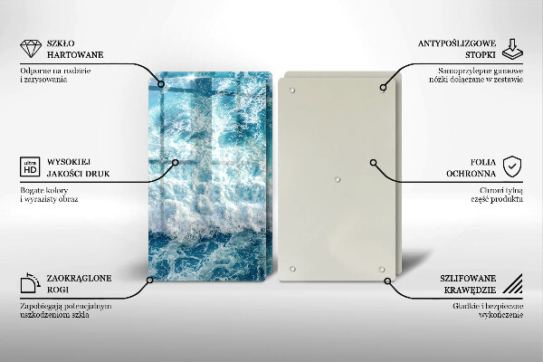 Osłona ściany przy kuchence gazowej Woda morskie fale