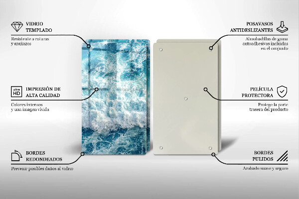 Osłona ściany przy kuchence gazowej Woda morskie fale