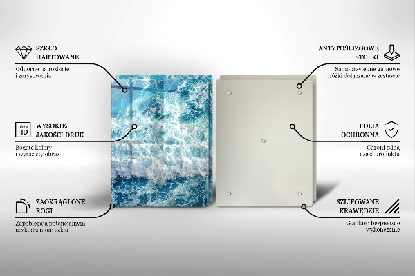 Osłona ściany przy kuchence gazowej Woda morskie fale