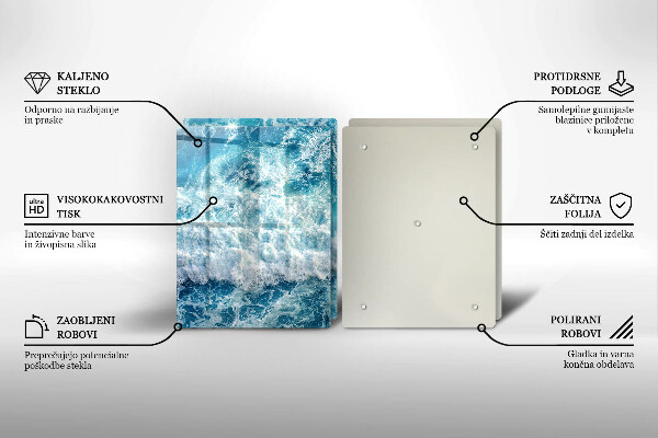 Osłona ściany przy kuchence gazowej Woda morskie fale