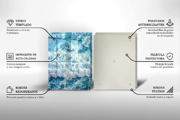 Osłona ściany przy kuchence gazowej Woda morskie fale