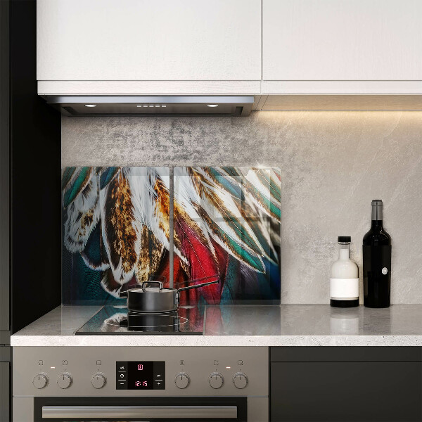 Osłona ściany przy kuchence gazowej Boho pióra ptaka