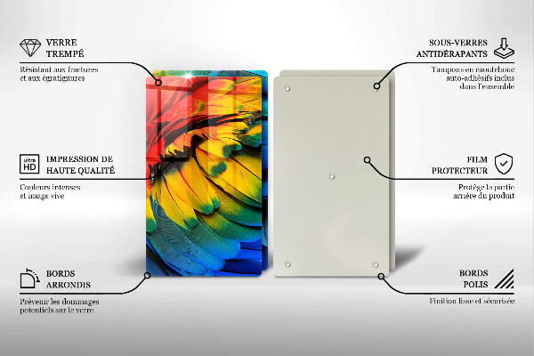 Osłona ściany przy kuchence gazowej Barwne pióra papugi