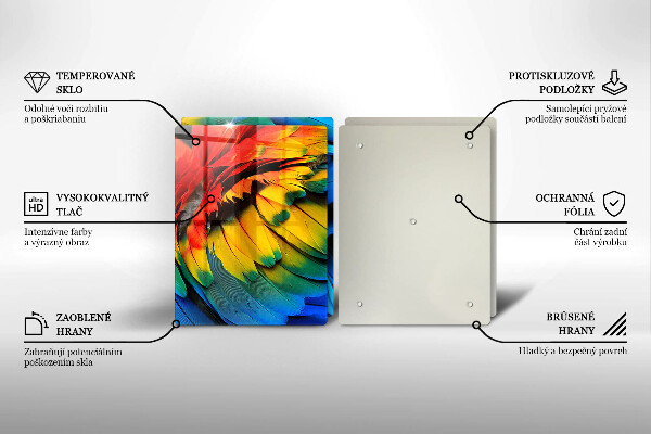 Osłona ściany przy kuchence gazowej Barwne pióra papugi