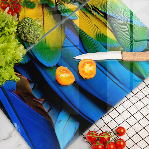 Osłona ściany przy kuchence gazowej Barwne pióra papugi