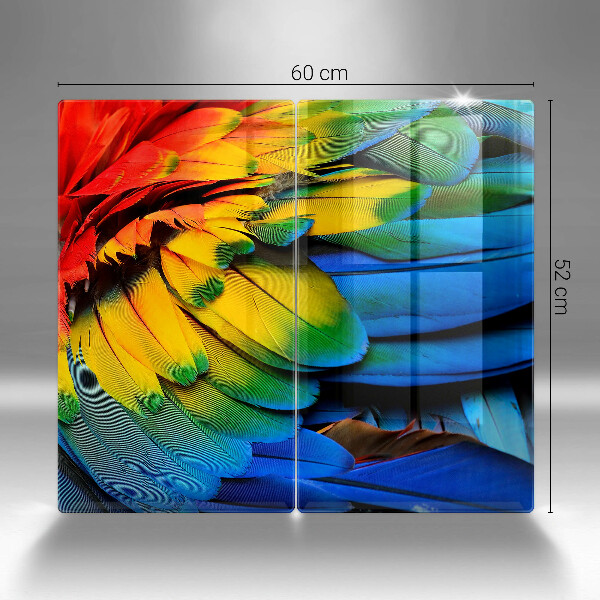 Osłona ściany przy kuchence gazowej Barwne pióra papugi