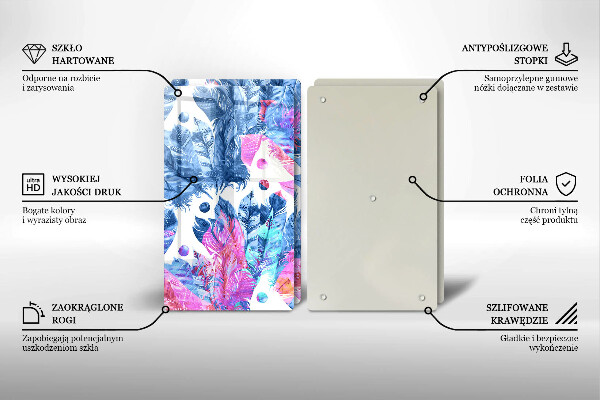 Osłona ściany przy kuchence gazowej Ilustracja boho piórka