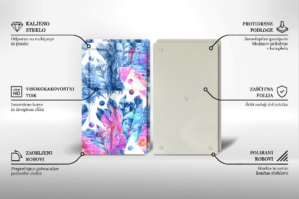 Osłona ściany przy kuchence gazowej Ilustracja boho piórka