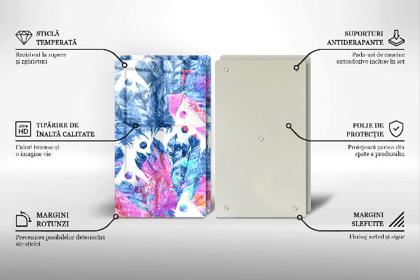 Osłona ściany przy kuchence gazowej Ilustracja boho piórka