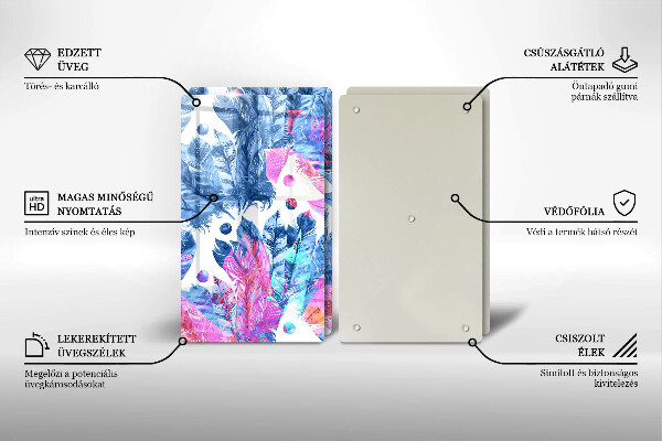 Osłona ściany przy kuchence gazowej Ilustracja boho piórka