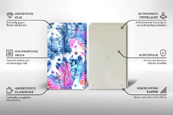 Osłona ściany przy kuchence gazowej Ilustracja boho piórka