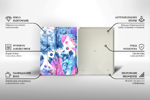 Osłona ściany przy kuchence gazowej Ilustracja boho piórka