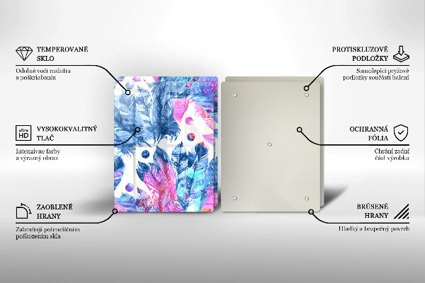 Osłona ściany przy kuchence gazowej Ilustracja boho piórka