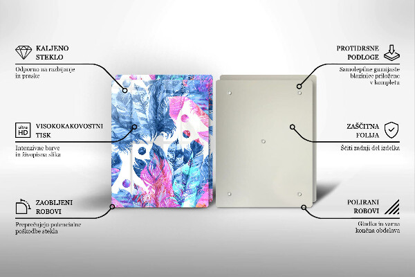 Osłona ściany przy kuchence gazowej Ilustracja boho piórka