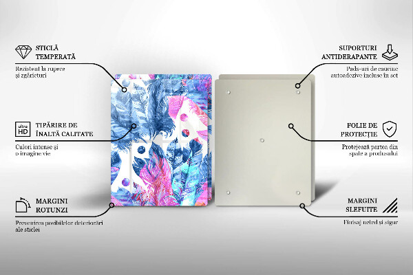 Osłona ściany przy kuchence gazowej Ilustracja boho piórka