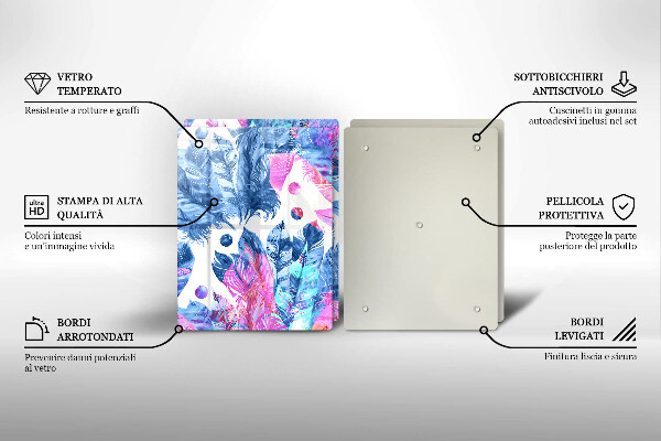 Osłona ściany przy kuchence gazowej Ilustracja boho piórka