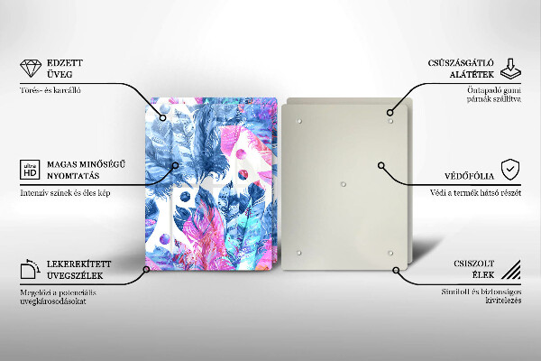 Osłona ściany przy kuchence gazowej Ilustracja boho piórka