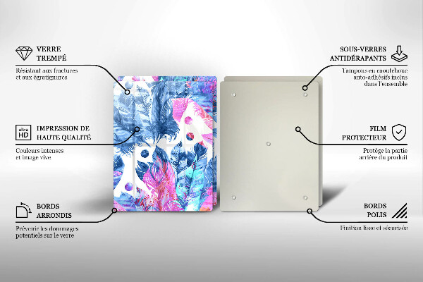 Osłona ściany przy kuchence gazowej Ilustracja boho piórka