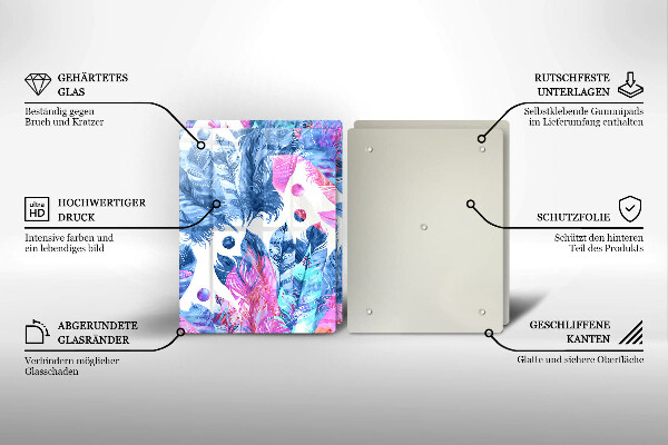 Osłona ściany przy kuchence gazowej Ilustracja boho piórka