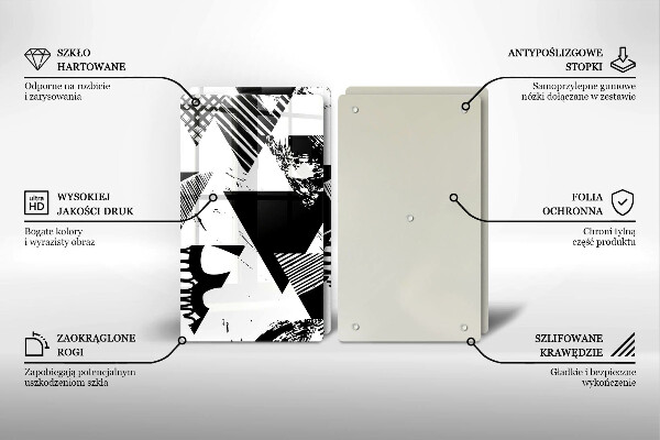 Osłona ściany przy kuchence gazowej Geometryczne trójkąty