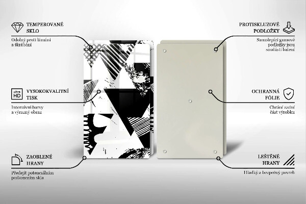 Osłona ściany przy kuchence gazowej Geometryczne trójkąty