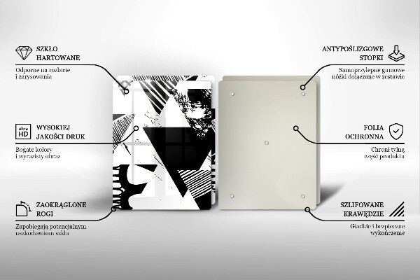 Osłona ściany przy kuchence gazowej Geometryczne trójkąty