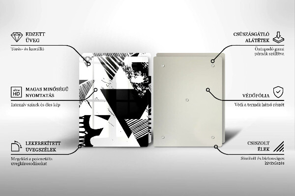 Osłona ściany przy kuchence gazowej Geometryczne trójkąty